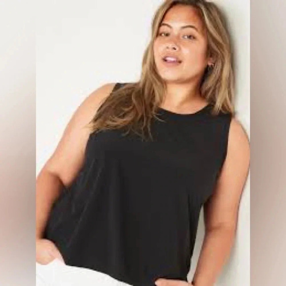 Old Navy Black Womens Stretch Tech Crop Tank Top - Picture 4 of 4